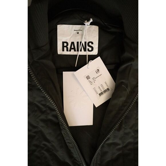 RAINS 18300 Unisex Sz Medium Evergreen Full Zip Liner High-Neck Jacket - Picture 4 of 10